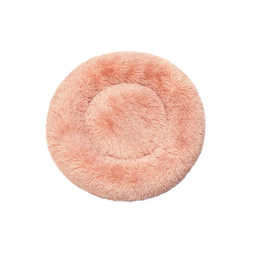 Pet Bed Cat Dog Donut Nest Calming Kennel Cave Deep Sleeping Pink M PaWz